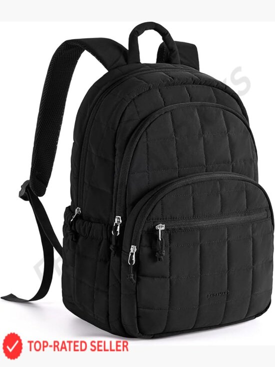 Quilted Laptop Backpack for Women Casual Daypack Water-Resistant Bookbag